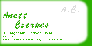 anett cserpes business card